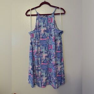 Lilly Pulitzer Margot Swing Dress Whisper Blue Yeah Buoy Size Large